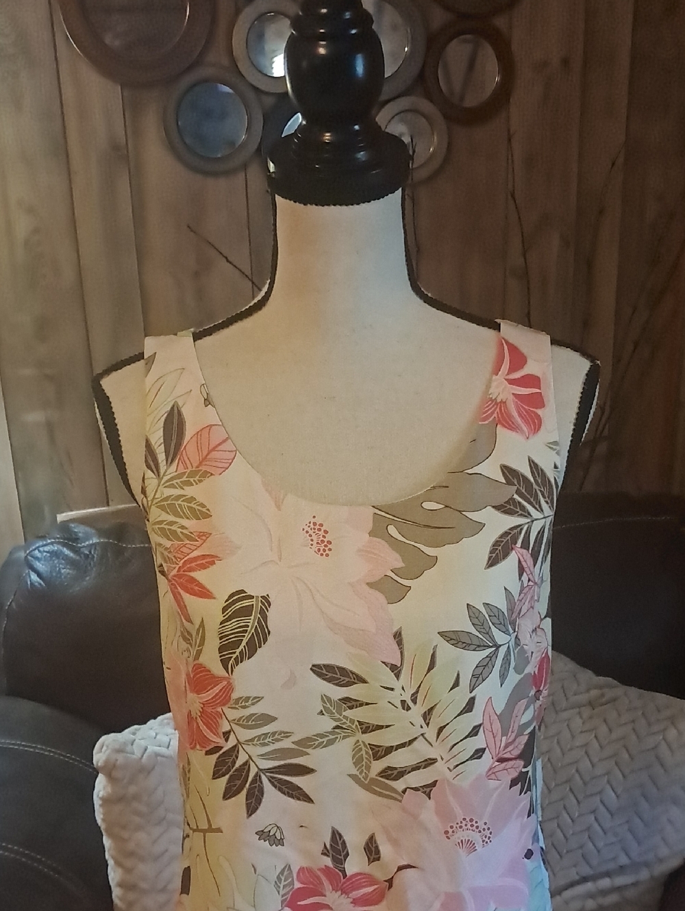 Tommy Bahama Tropical Silk Midi Dress Pink Floral Hawaiian Beach Wedding Vacay - Picture 2 of 9